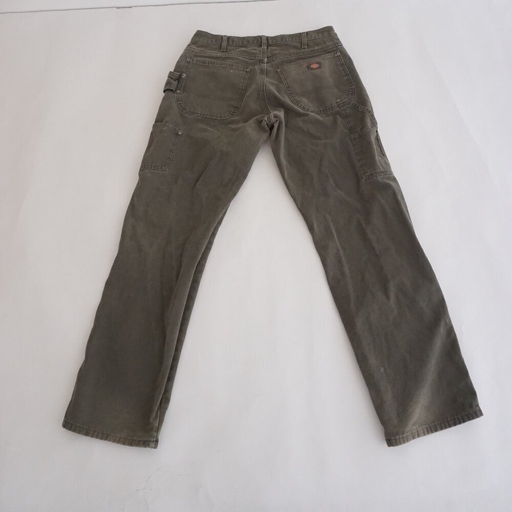 Dickies Brown Carpenter Work Pants Utility Canvas Cotton Straight Leg 34x34